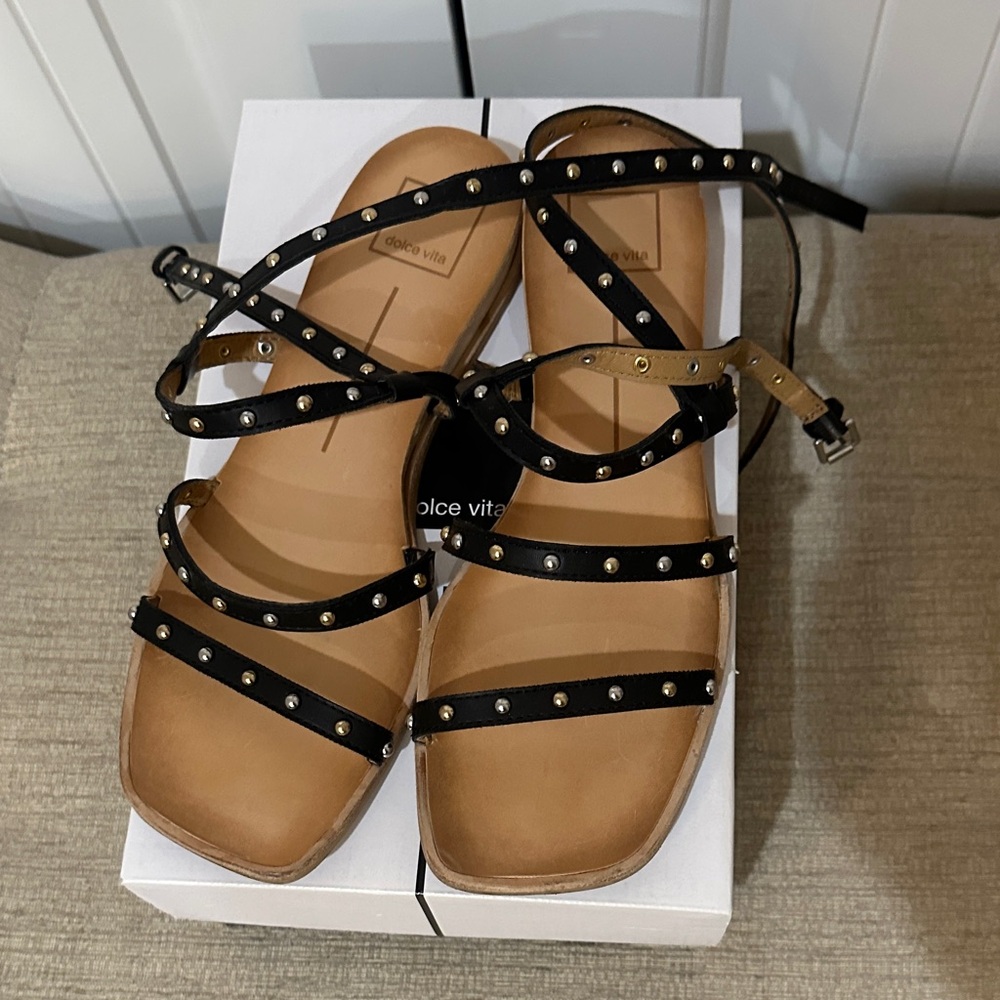 Dolce Vita Black Studded Sandals